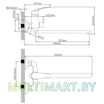 Смеситель AV Engineering AVSHU7-A131-222 картинка 2